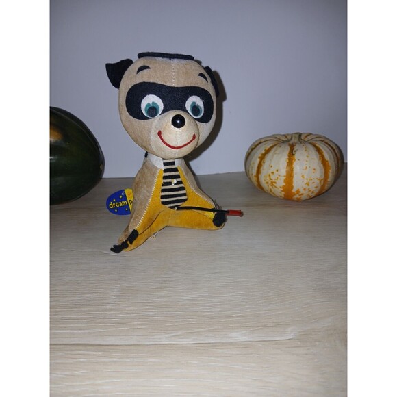 R Dakin Dream Pets Ty Coon Racoon Stuffed Animal Sawdust #233 7" Vintage - Picture 1 of 16